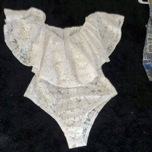 Duplicate Listing Elegant White Lace Body Suit